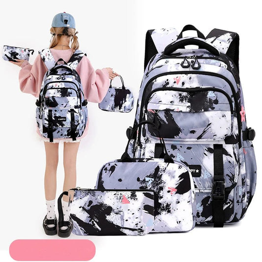 3 PCS Camouflage Design Kids Backpacks for Girls School Bag with Lunch Box purse Cute Bookbag Kids Backpack waterproof schoolbag - SHOWLU FASHION STORE