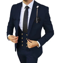 3 Pcs Sets Blazers Jacket Pants Vest / Men Suit New Business Wedding Fashion Host Clothes Slim Fit Coat Trousers Waistcoat - SHOWLU FASHION STORE