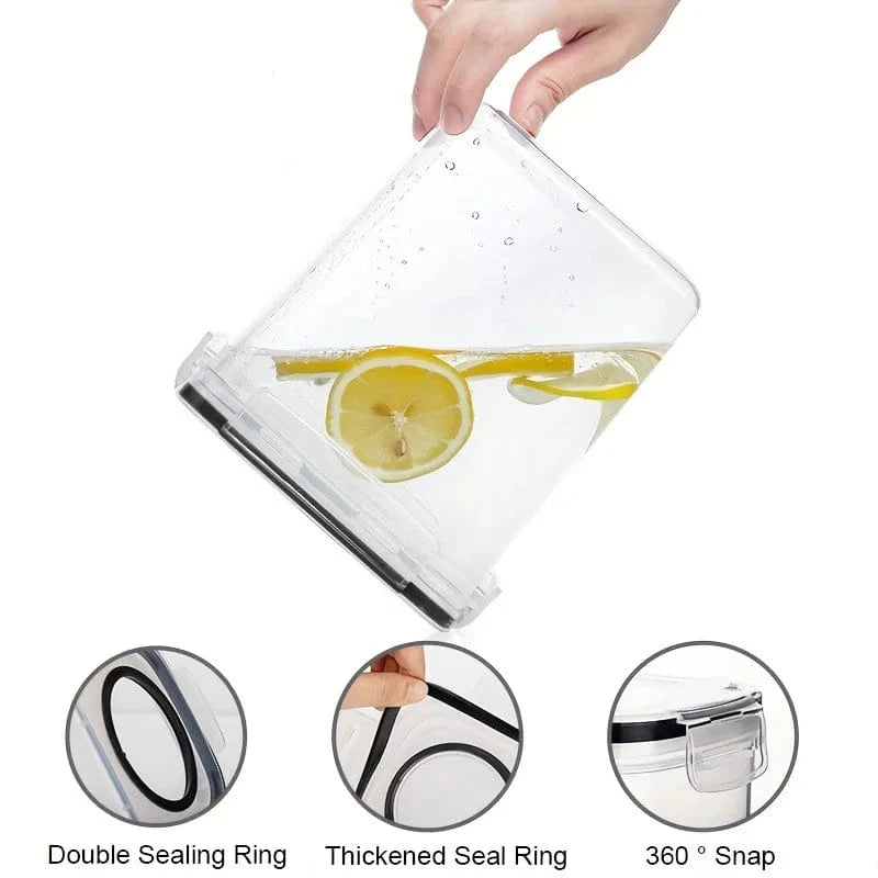 Showlu 3-piece airtight cereal storage containers set with 2.5L capacity, BPA-free, dishwasher safe, includes labels and pen.