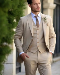 3 Piece Tuxedo Wedding Suits for Men Bespoke Groom Wear Formal Fashion Men Suit Prom Party Costume Homme Mariage - SHOWLU FASHION STORE