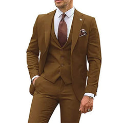 3 Pieces Beige Suits for Men 2023 Slim Fit Groom Tuxedo Wedding Suits Best Man Groomsmen Formal Party Suit Male Trajes De Hombre - SHOWLU FASHION STORE