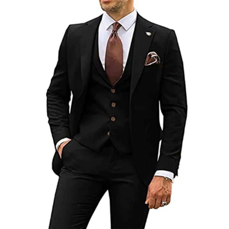 3 Pieces Beige Suits for Men 2023 Slim Fit Groom Tuxedo Wedding Suits Best Man Groomsmen Formal Party Suit Male Trajes De Hombre - SHOWLU FASHION STORE