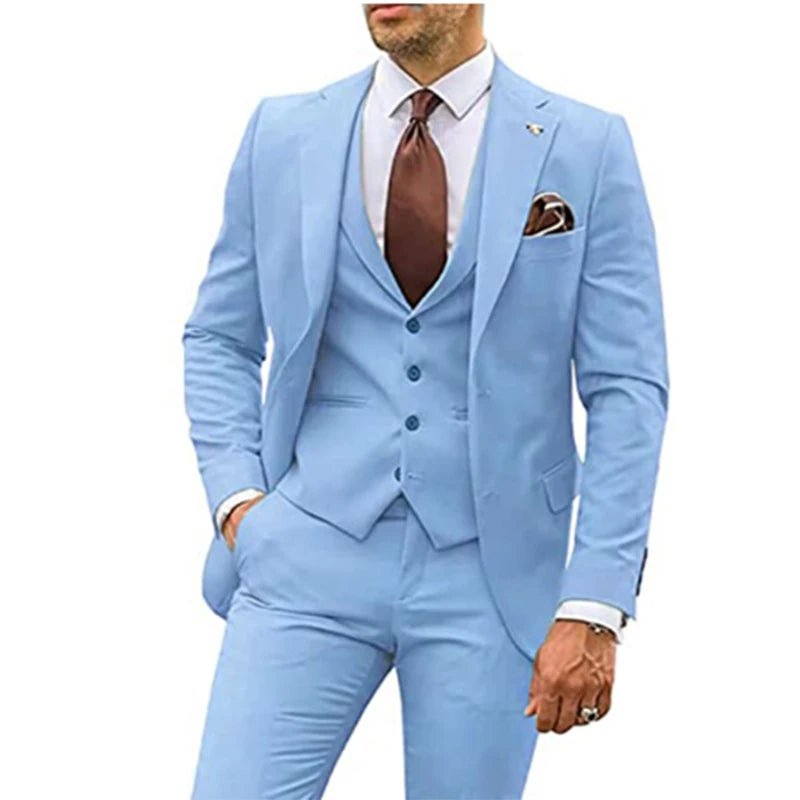 3 Pieces Beige Suits for Men 2023 Slim Fit Groom Tuxedo Wedding Suits Best Man Groomsmen Formal Party Suit Male Trajes De Hombre - SHOWLU FASHION STORE