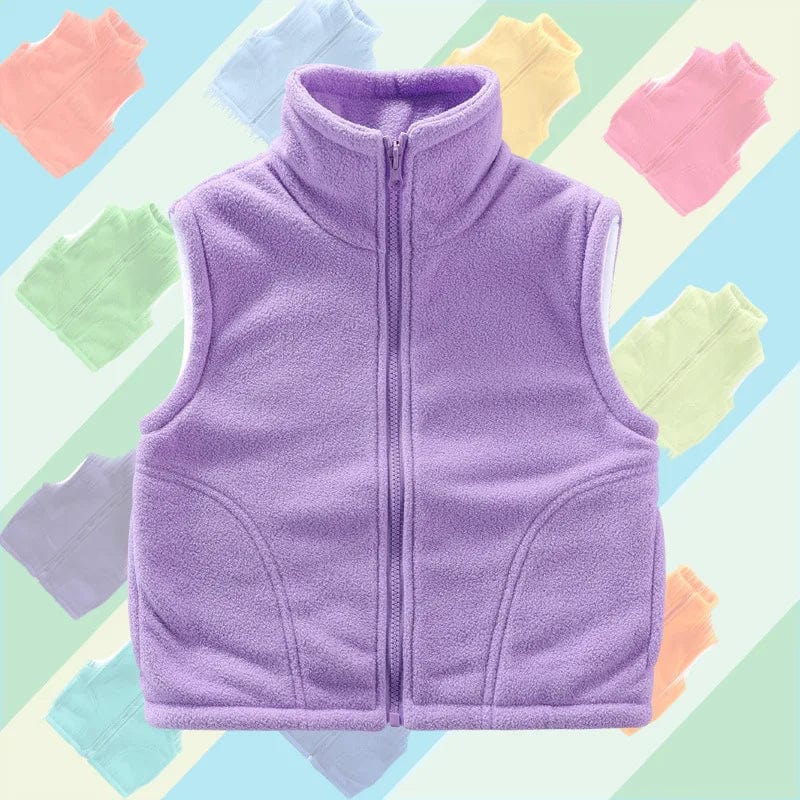 Kids' polar fleece vest by Showlu Fashion, warm sleeveless winter jacket for boys and girls aged 3 to 10 years.