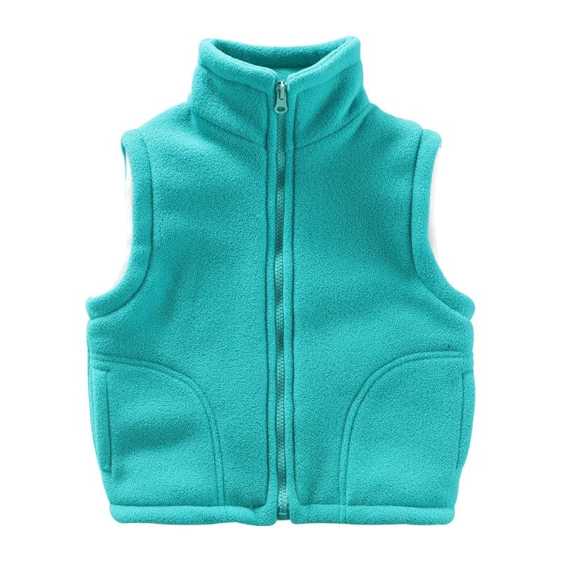 Children's polar fleece vest by Showlu Fashion, sleeveless winter jacket for boys and girls aged 3-10, warm and cozy outdoor wear.