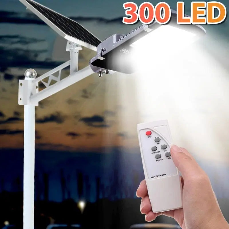 YQCHEZI 300 LED split solar street light with waterproof IP55 outdoor design, remote control, ideal for garden and yard lighting