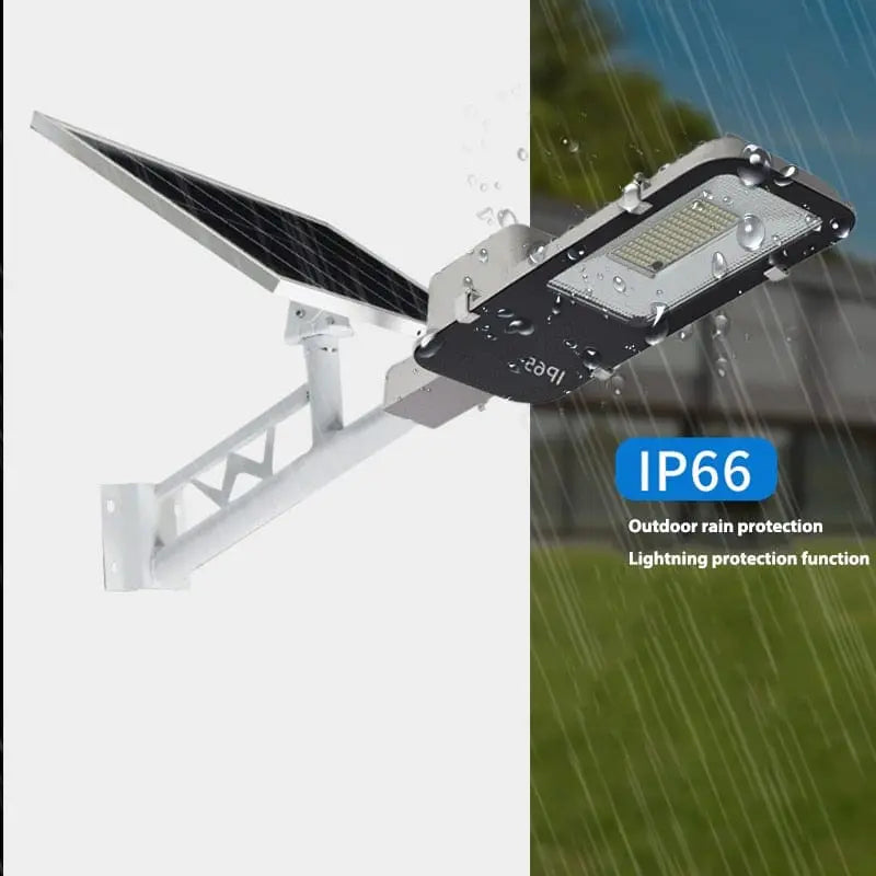 YQCHEZI 300 LED solar street light with waterproof IP55 design, outdoor garden yard lighting, remote control, and durable construction