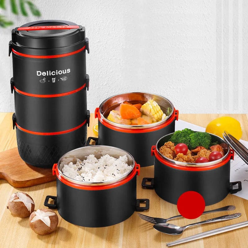 SHOWLU 304 stainless steel bento box, leakproof thermal lunch container, microwave-safe, portable for kids' school or picnic meals