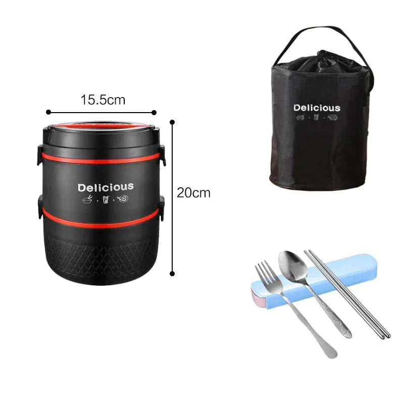 SHOWLU 304 stainless steel bento box with leakproof lid, microwave-safe thermal lunch container for kids and picnics.