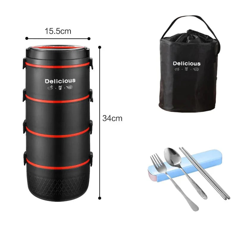 SHOWLU 304 stainless steel bento box, leakproof and thermal lunch container, microwave-safe, ideal for kids' school and picnics