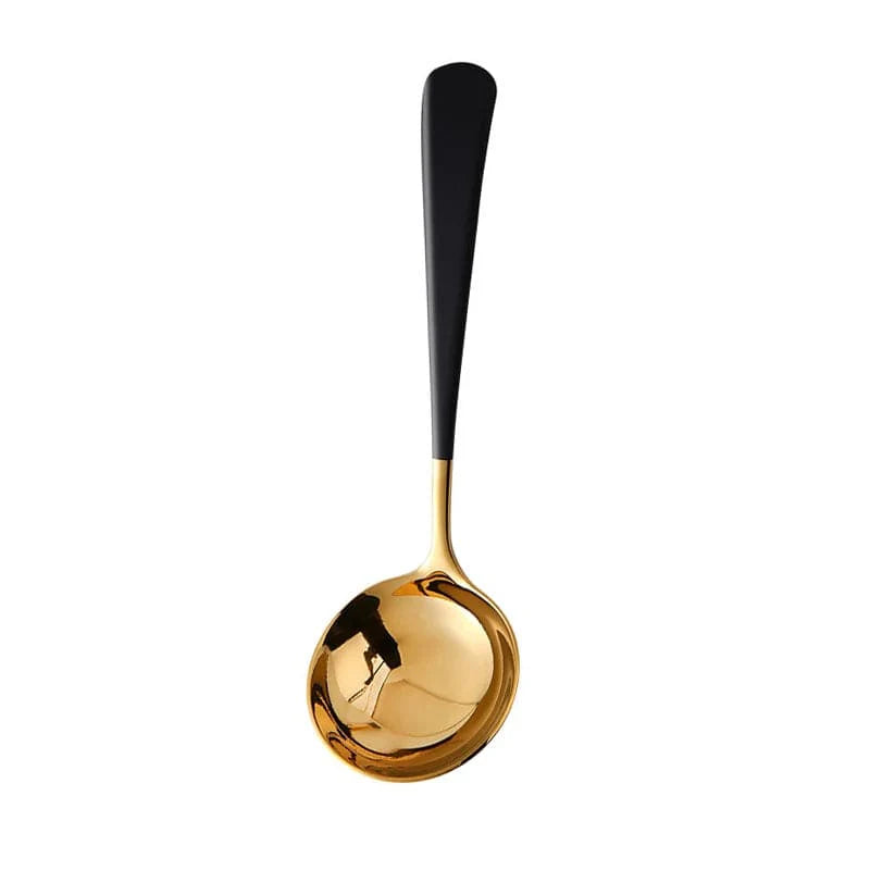 Showlu Fashion Store 304 stainless steel long handle soup spoon and colander skimmer for hot pots, ramen, and kitchen use.