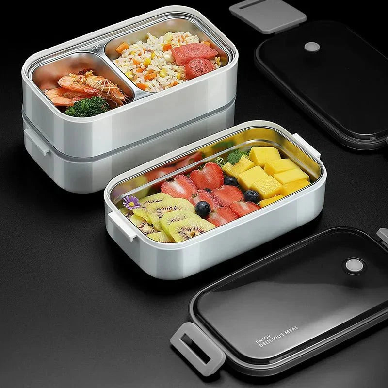 SHOWLU Stainless Steel Bento Lunch Box with 12 layers, leakproof, microwave-safe food container for adults and kids.