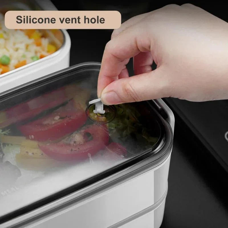 SHOWLU stainless steel bento lunch box with 12 layers, leakproof, microwavable food container for adults and kids.