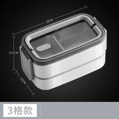 304 Stainless Steel Lunch Box for Adults Kids School Office 1/2 Layers Microwavable Portable Grids Bento Food Storage Containers - SHOWLU FASHION STORE