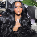Anel Demosthene 30-inch body wave lace front wig with 180% density, showcasing natural human hair and a 13x4 lace frontal.