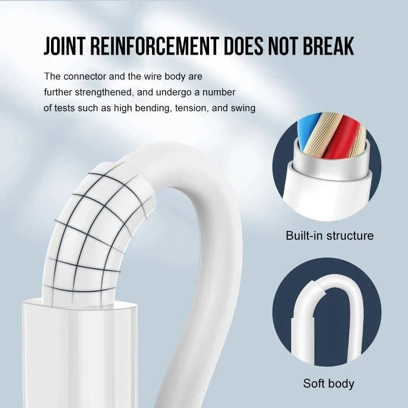 Showlu 30W USB-C to Lightning fast charging cable for iPhone 14, 13, 12, with durable design and secure connection.
