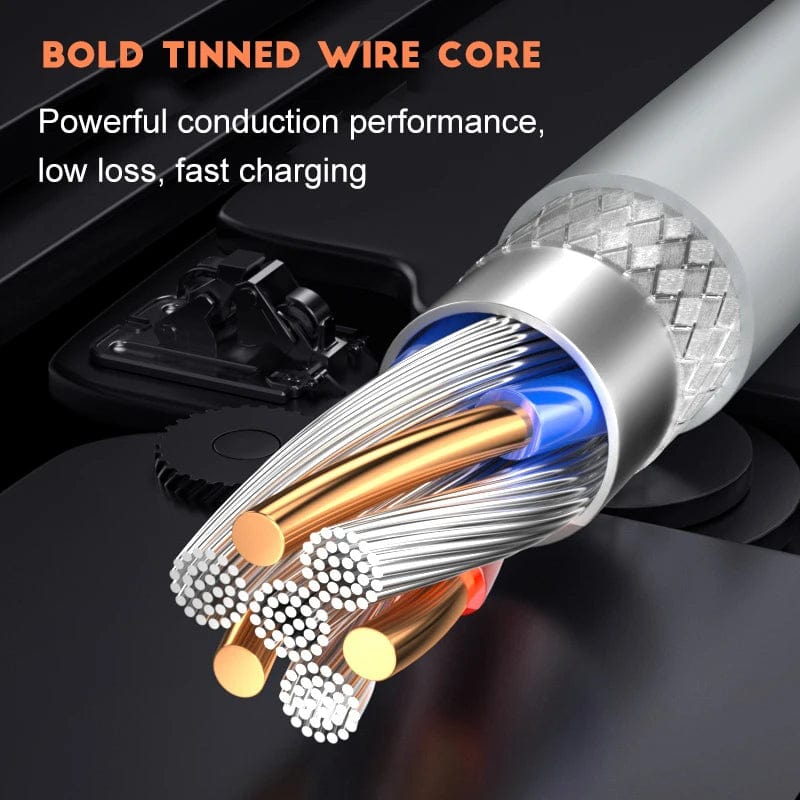 Showlu 30W USB-C to Lightning fast charging cable for iPhone 14, 13, and 12, with durable design and secure connectors.