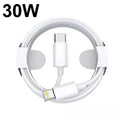 Showlu 30W USB-C to Lightning fast charging cable for iPhone 14, 13, and 12, with durable design and quick charging capability.