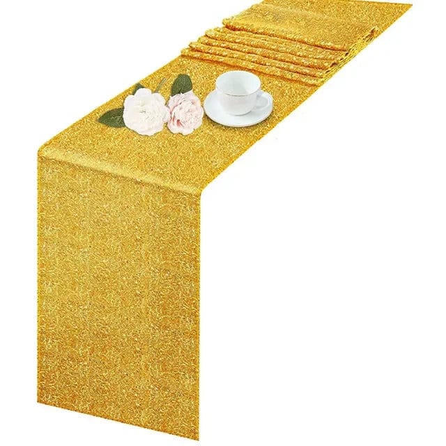 Sequin glitter mesh table runner in 30x180cm for weddings and events, embroidered design for elegant banquet table decor