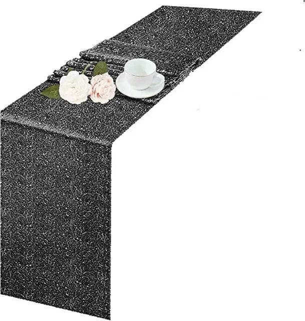 Magzasi Sequin Table Runner in glitter mesh, 30x180cm, for weddings and special event table decoration.