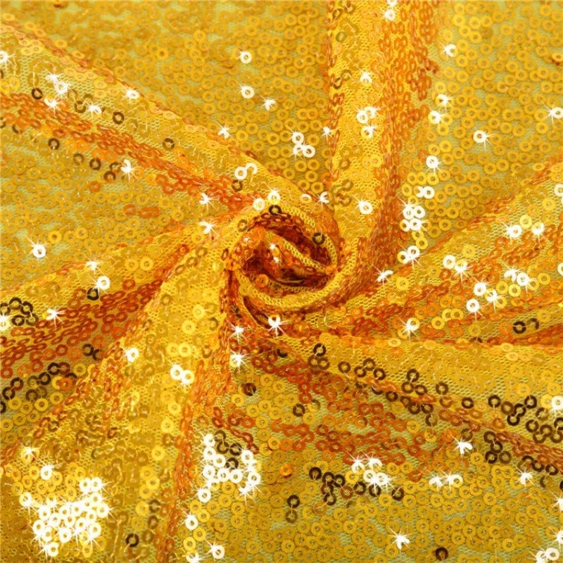 Sequin table runner from Showlu Fashion Store, 30x180cm glitter mesh with embroidered design for wedding and banquet decor.
