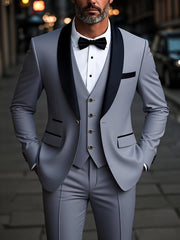 Men's Premium Three-Piece Suit Set, Includes Oversized Jacket, Pants, and Vest, Suitable for Formal Occasions, Weddings, Work Attire, Holiday Gifts