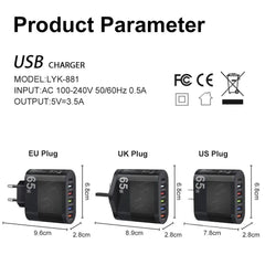 3.1A 5Ports USB Charger PD Charging Adapter For Xiaomi iPhone 13 Samsung Mobile Phone Plug Charging QC 3.0 Wall Charger - SHOWLU FASHION STORE