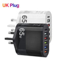 Showlu 5-Port USB Wall Charger with 15W PD Type C fast charging adapter for Xiaomi, iPhone 13, Samsung mobile phones, and more.