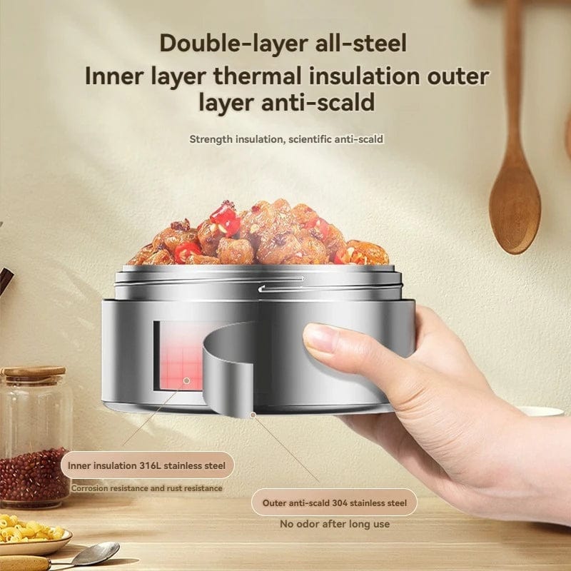 3.2L Thermal Insulation lunch Box Bento Storage Food Packed lunch Kitchen Organizer Vacuum multilevel container with Thermal Bag - SHOWLU FASHION STORE