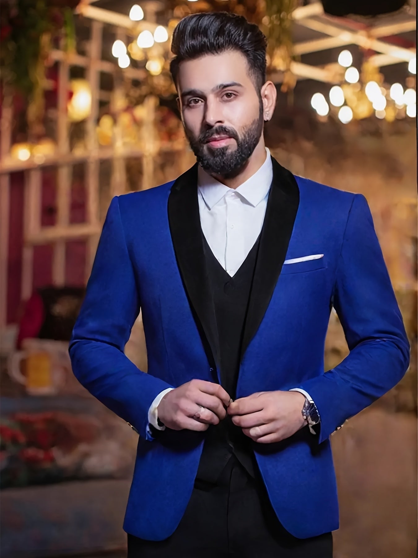 WSHOWY Mens Suit Jacket Blazer Wedding Blazer One Button Mens Tux Dress Suit Jacket Shawl Lapel for Dinner Prom Party SHOWLU FASHION STORE