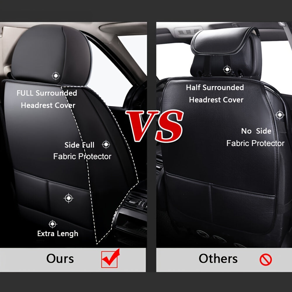 Showlu Fashion faux leather car seat covers set, universal full set for vehicle seats, stylish and protective interior accessory