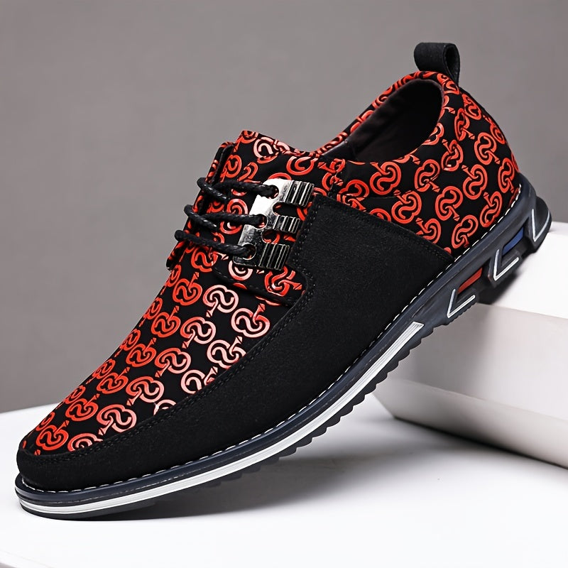 SHOWLU men's lace-up dress shoes with round toe and non-slip sole, stylish casual footwear for men.
