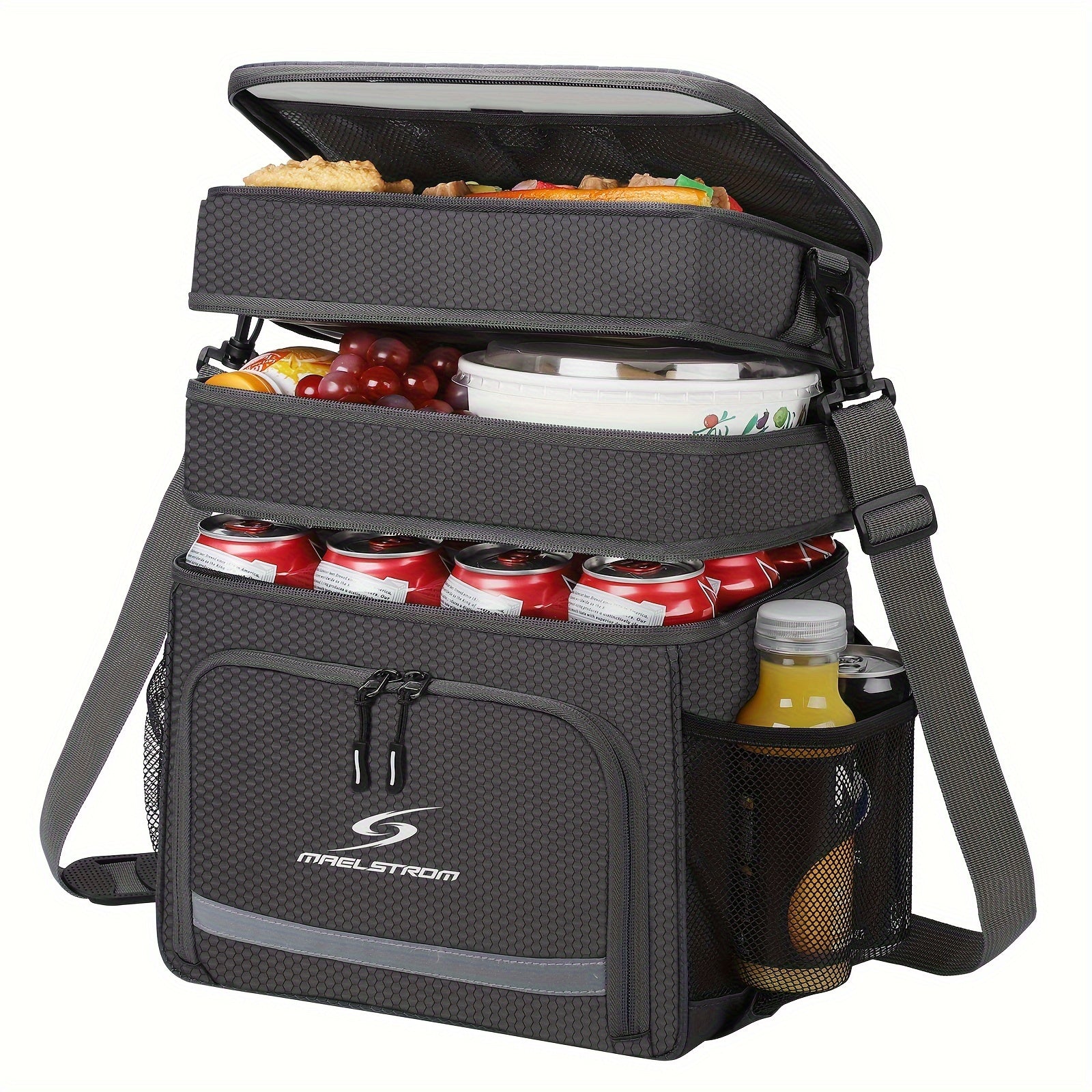 Insulated MAELSTROM Lunch Bag by SHOWLU FASHION STORE, leakproof cooler tote with handles for men and women, suitable for outdoor meals.