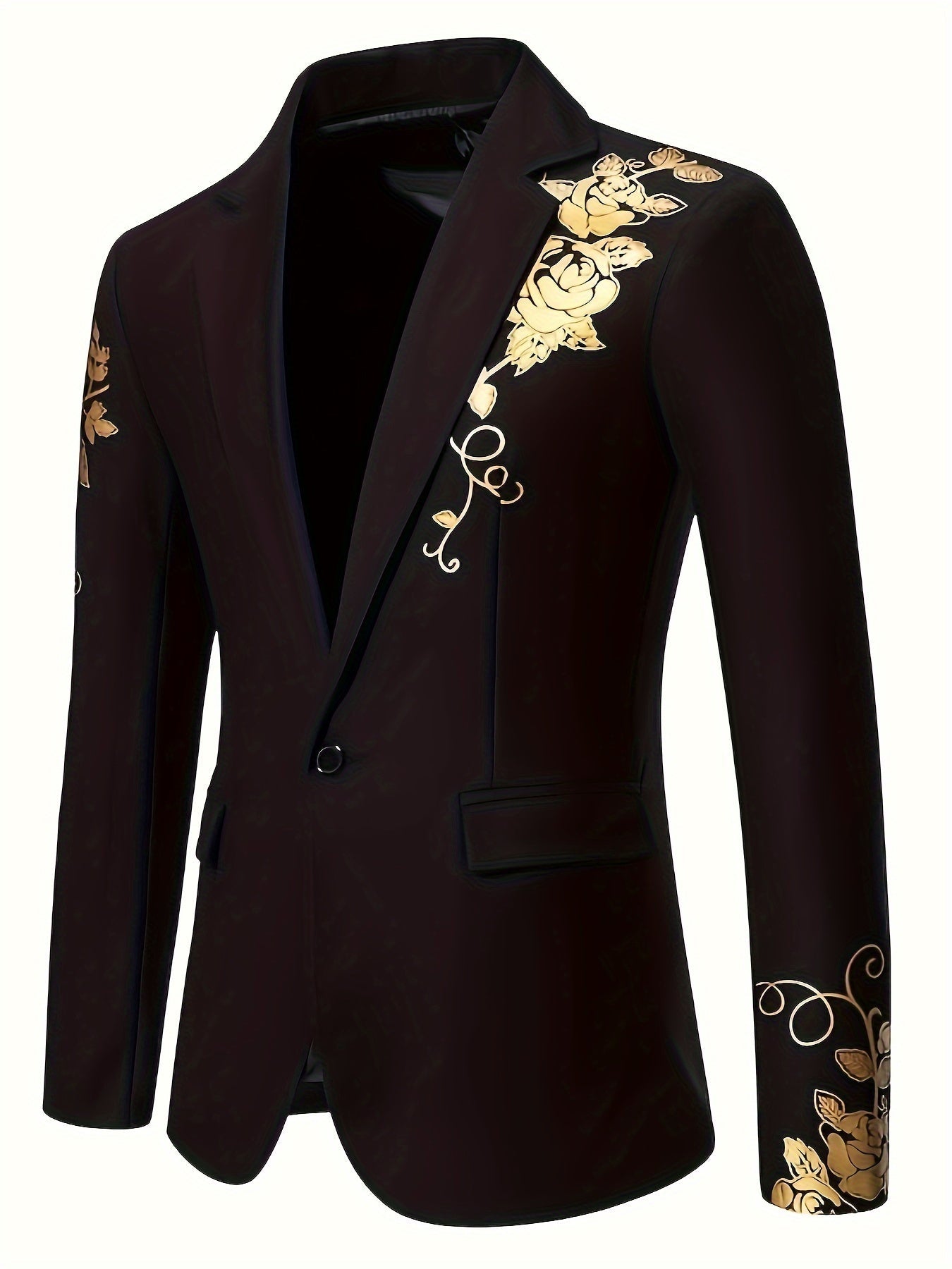 Men's SHOWLU FASHION business suit jacket with a solid woven lapel, featuring a gilded design and tailored fit.