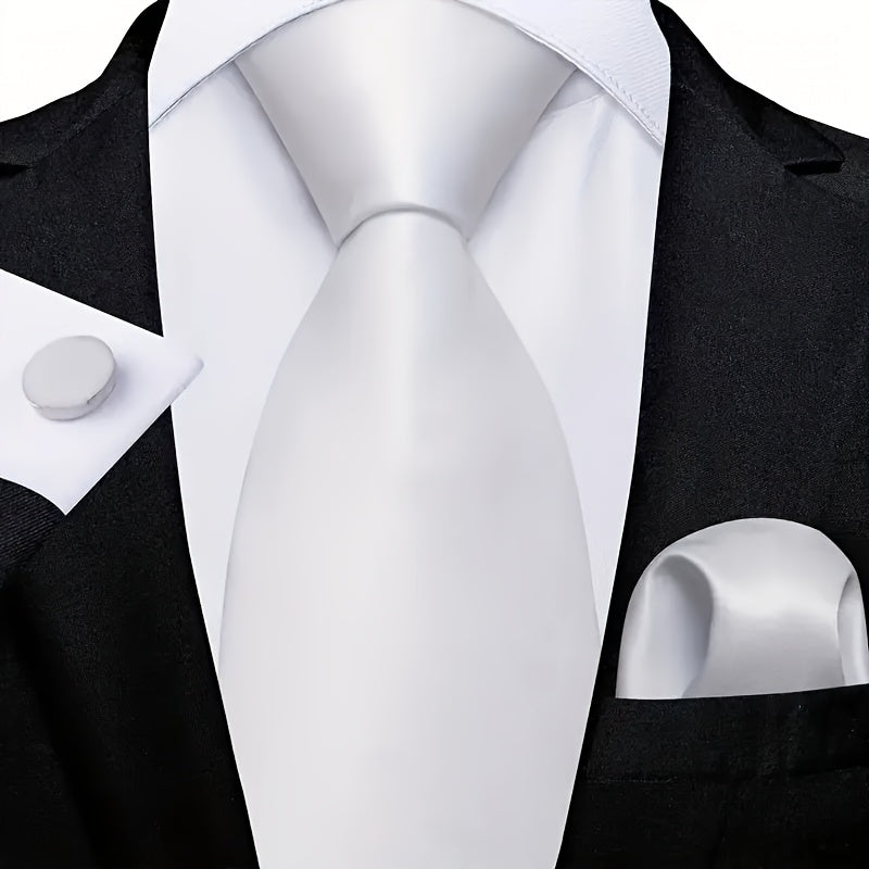 Set of three men's solid color ties in black, red, and blue from SHOWLU FASHION STORE, displayed flat on a white background.