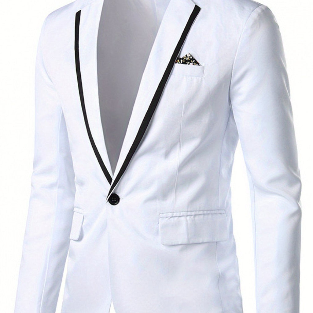 SHOWLU men's solid color casual lapel jacket made of polyester, stylish outerwear for everyday wear