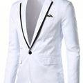 SHOWLU men's solid color casual lapel jacket made of polyester, stylish outerwear for everyday wear
