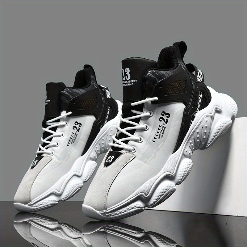 Men's SHOWLU mid top running shoes in lightweight PU leather, designed for comfortable walking and athletic performance.