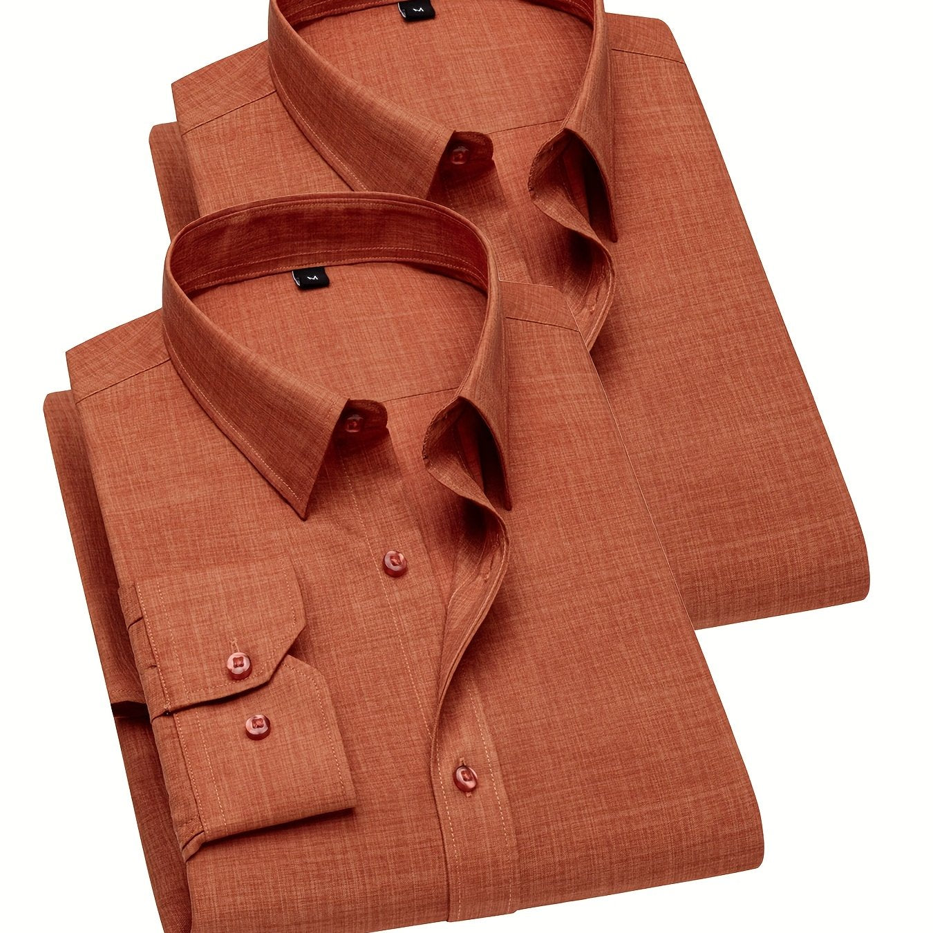 Showlu Fashion unisex artificial flax long sleeve casual shirts, stylish 2-piece set, lightweight and comfortable for everyday wear.