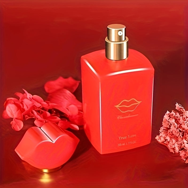 LC&HP Red Door Women's Eau De Parfum bottle with floral design, 3.4 oz, showcasing its elegant shape and vibrant red accents.
