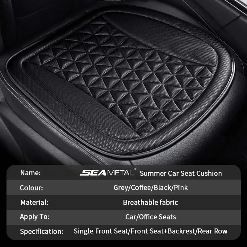SEAMETAL 3D breathable car seat cover by Showlu Fashion Store, featuring a sweatproof, heat-dissipating cushion for summer driving comfort.