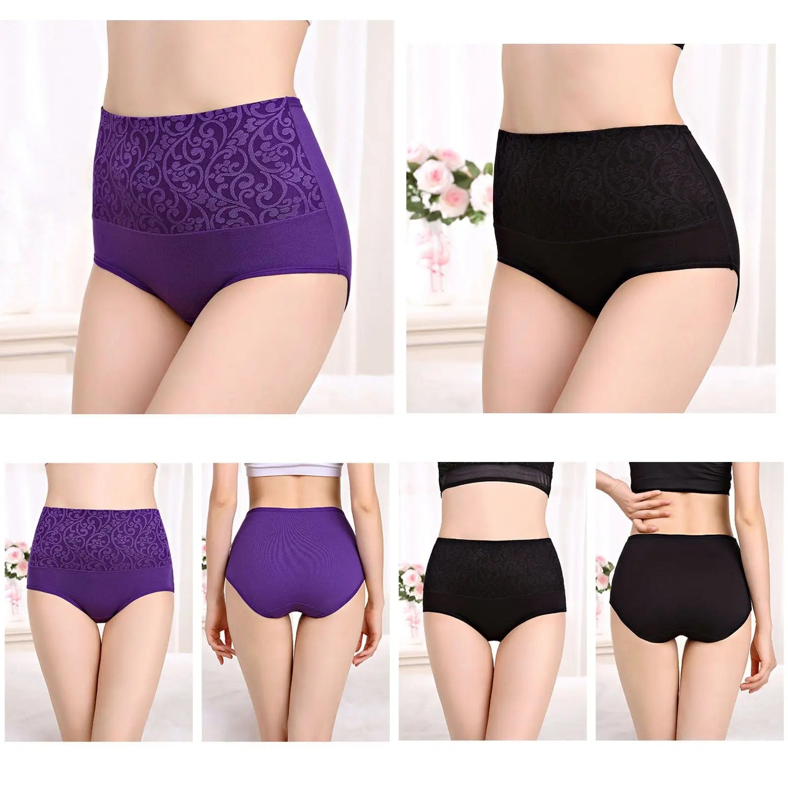 Showlu Fashion Store women's high waist cotton postpartum panties, 3-pack with comfortable abdominal briefs for plus-size recovery.