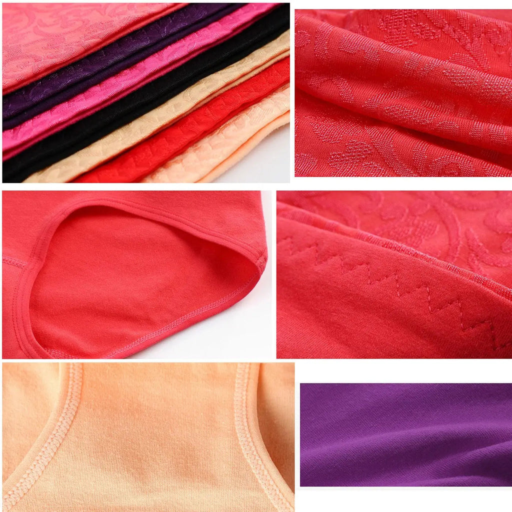 Set of three Showlu Fashion Store women's high waist cotton panties, postpartum briefs with full coverage and comfortable fit.