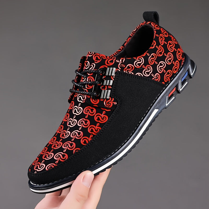 SHOWLU Men's lace-up dress shoes with round toe and non-slip sole, casual stylish footwear for men.