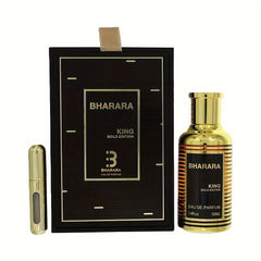 Balala Golden Men's Luxury Perfume - Citrus Amber Woody Scent, Long-Lasting Day & Night Fragrance, Elegant Golden Design, 3.4oz (100ml) Lead-Free BPA-Free Bottle, Business Style Advanced Packaging, Sophisticated Design