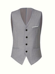Men's Premium Three-Piece Suit Set, Includes Oversized Jacket, Pants, and Vest, Suitable for Formal Occasions, Weddings, Work Attire, Holiday Gifts