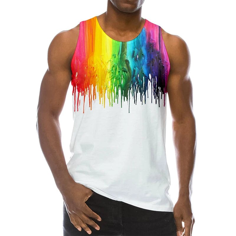 3D Fantasy Abstract Graffiti Figure Tank Top Gym Clothing Men Summer Streetwear Basketball Vest Quick Drying Sleeveless y2k Tops - SHOWLU FASHION STORE