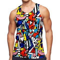 3D Fantasy Abstract Graffiti Figure Tank Top Gym Clothing Men Summer Streetwear Basketball Vest Quick Drying Sleeveless y2k Tops - SHOWLU FASHION STORE