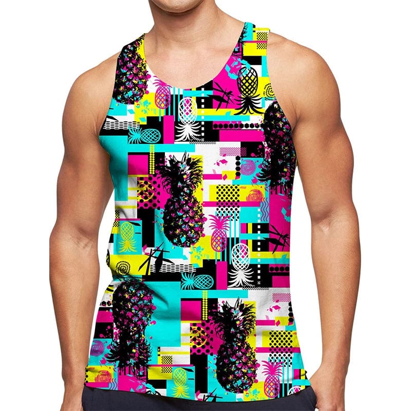 3D Fantasy Abstract Graffiti Figure Tank Top Gym Clothing Men Summer Streetwear Basketball Vest Quick Drying Sleeveless y2k Tops - SHOWLU FASHION STORE