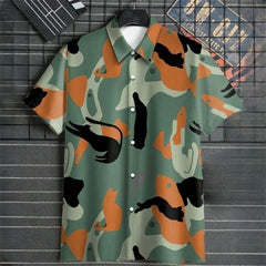 3D Printed Geometry Men's Shirts Color Block Graphics Fashion Button Short Sleeve Lapel Hawaiian Blouse shirts for men Summer - SHOWLU FASHION STORE